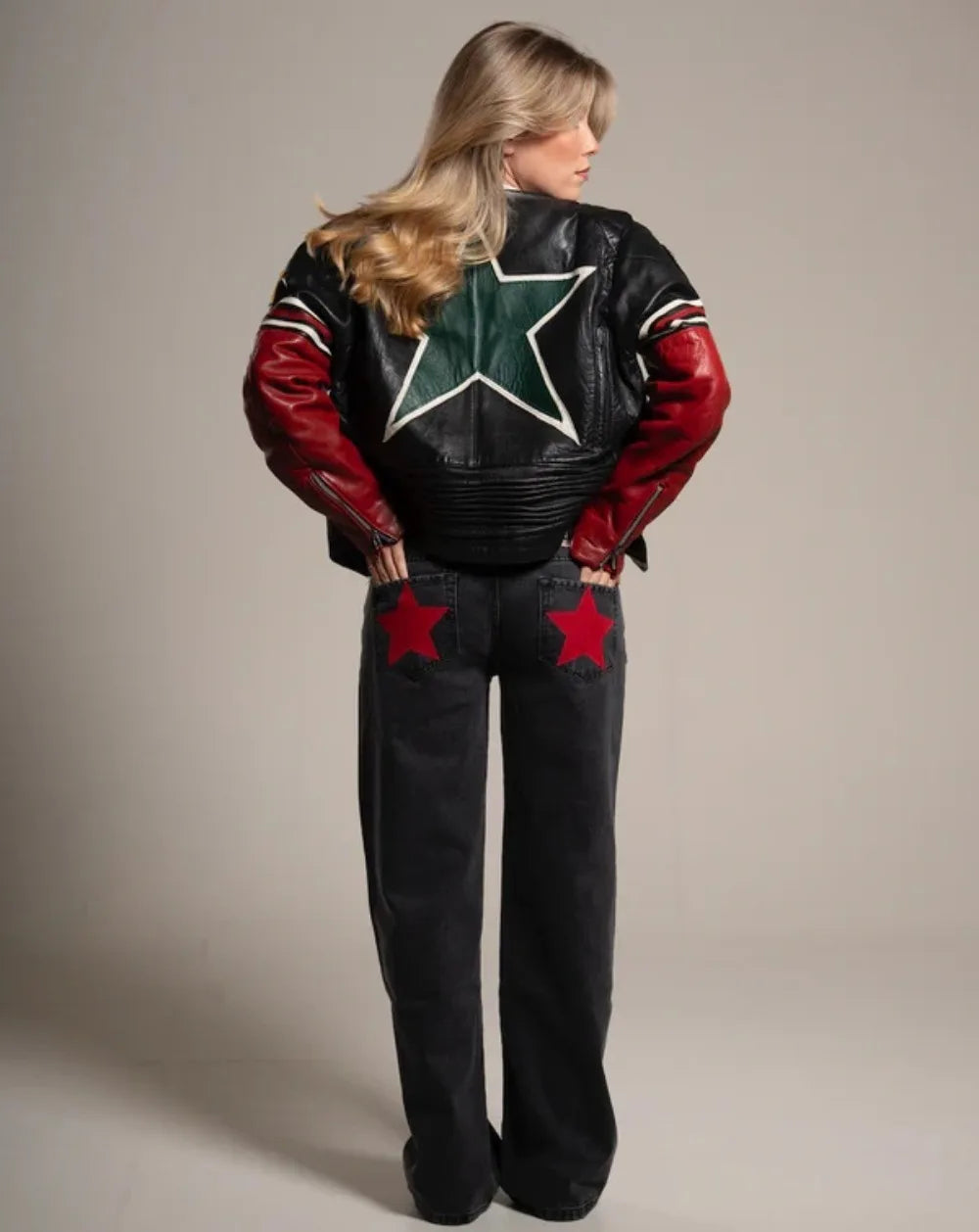 Five-Pointed Star Print Jeans