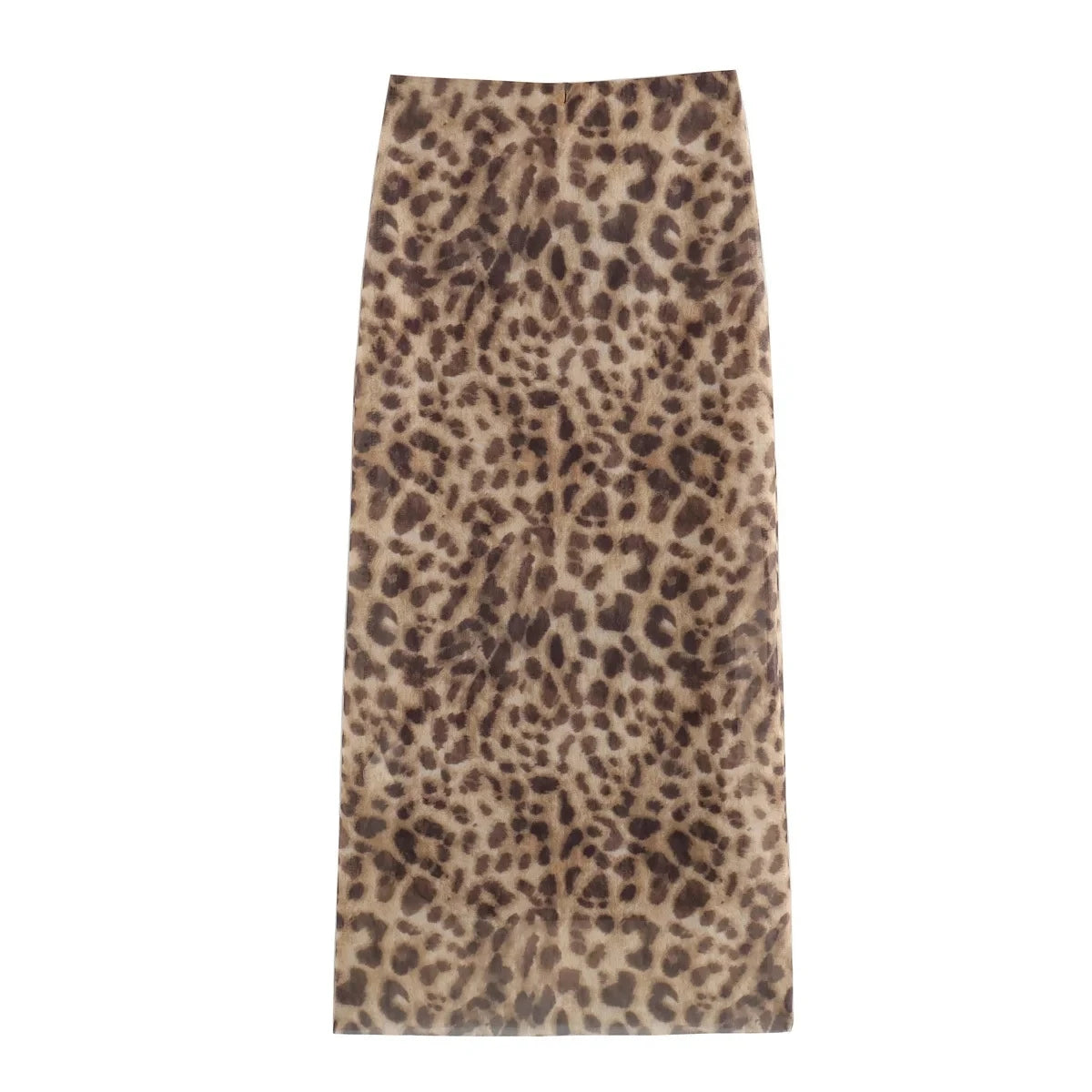 Women Leopard Tulle Midi Skirt Long Skirts