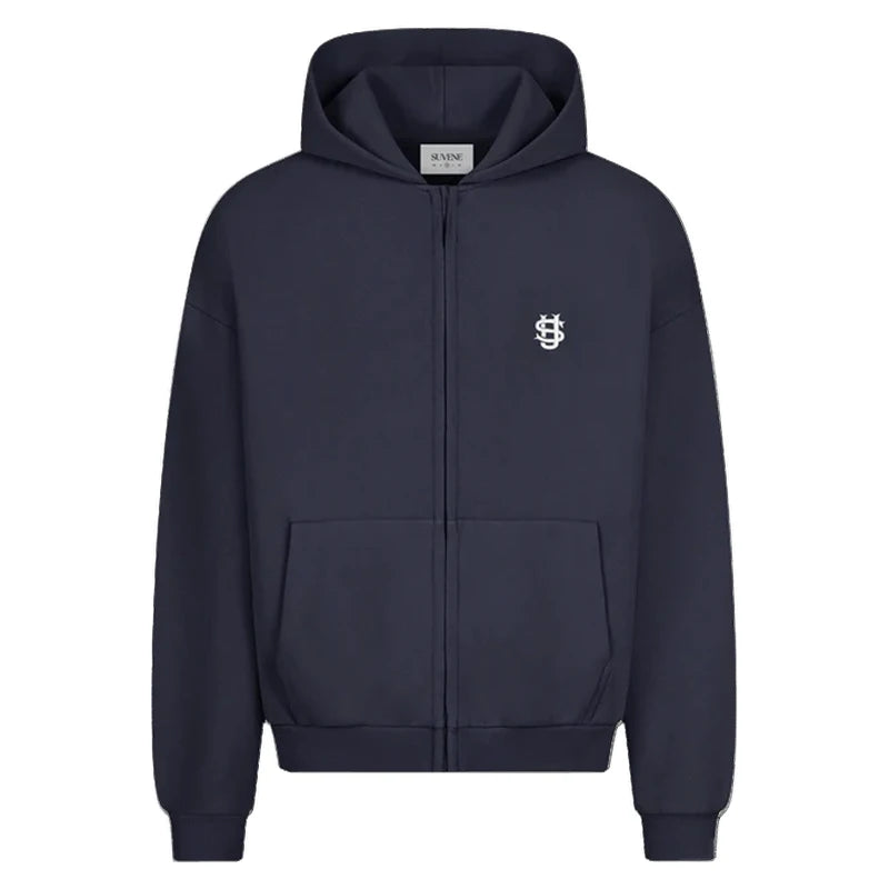 2025 New Men Clothing Tracksuit Hoodie Solid Color Warm Sweater Loose Oversized Sports Suit Pullover Pink Street Fashion