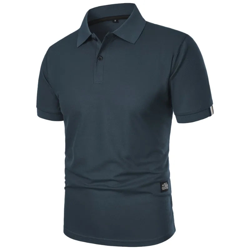 New Solid Color Polo Shirt Men's
