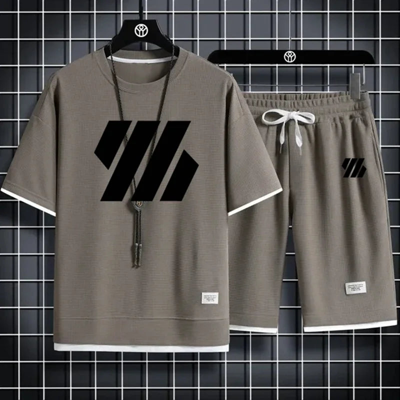 Mens Sports Suit T-Shirt and Shorts Set