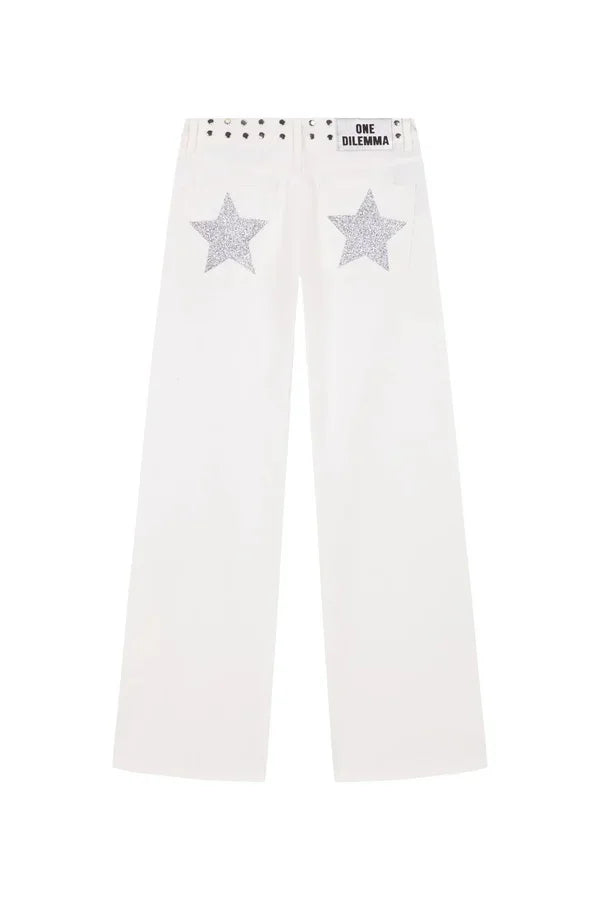 Five-Pointed Star Print Jeans