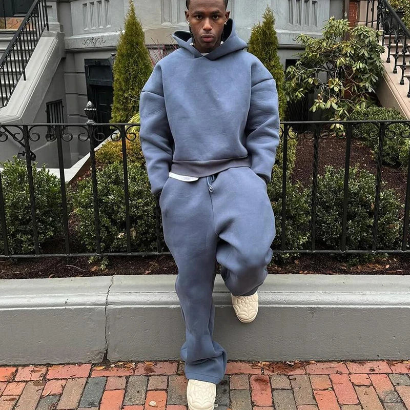 Men Tracksuit 2pcs Set Hoodies