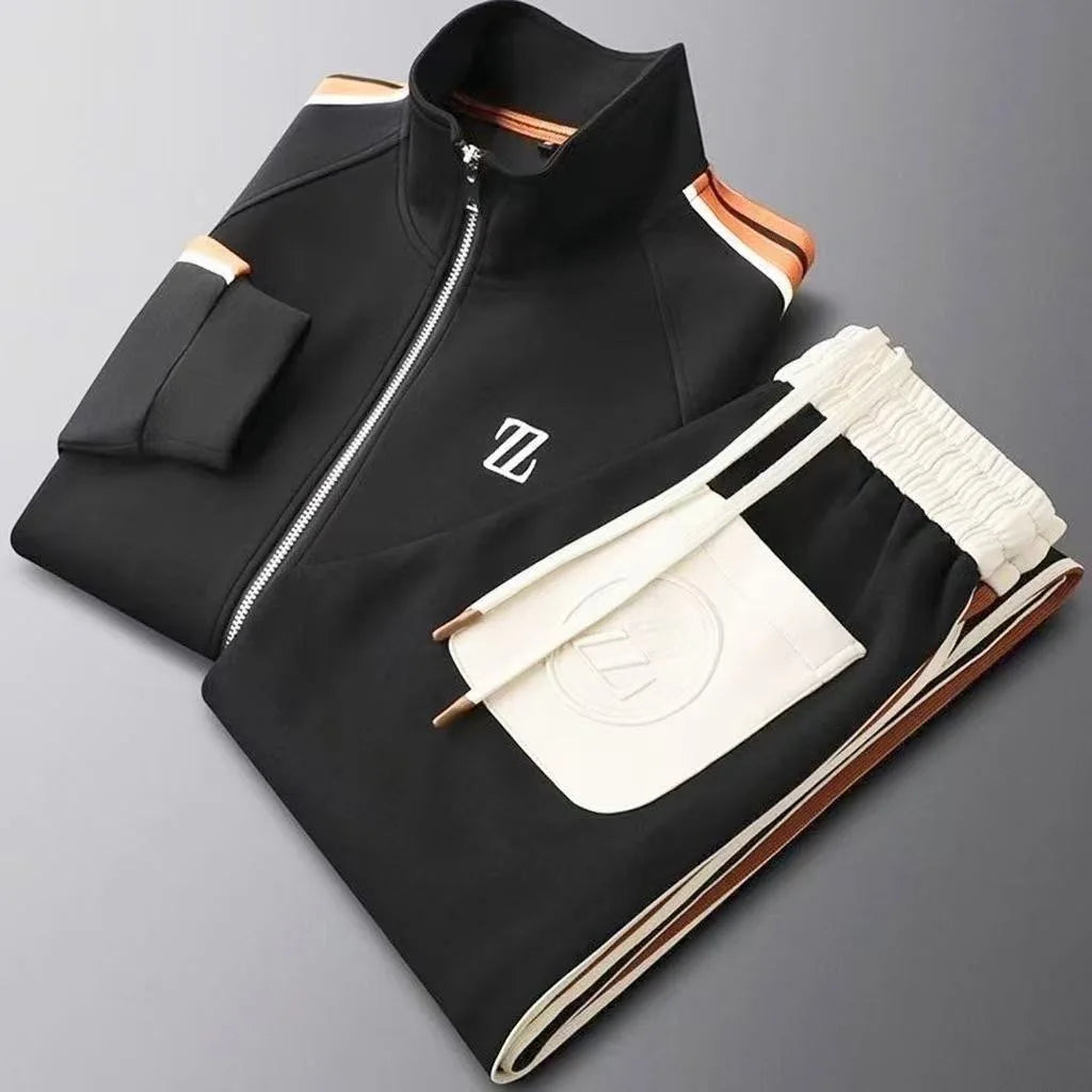 Elegant men tracksuit Jacket Trousers Two-Piece Set