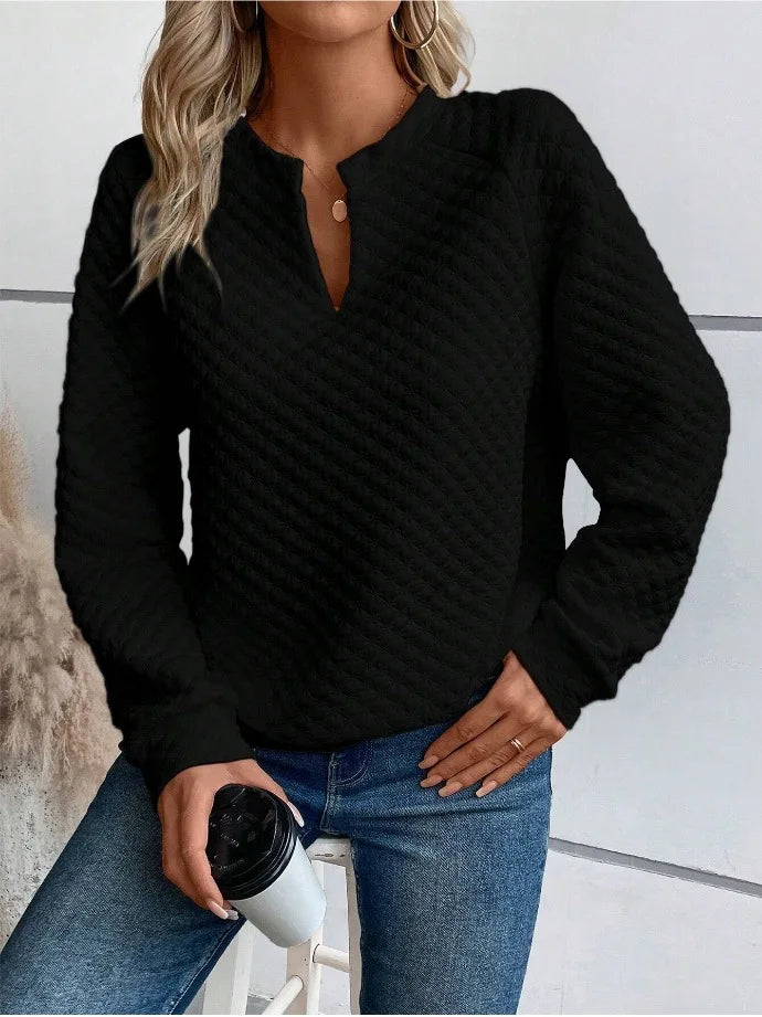 Women's sweatshirt V-neck pullover