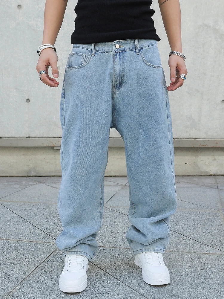 Men Baggy Jeans Oversize Straight Trousers