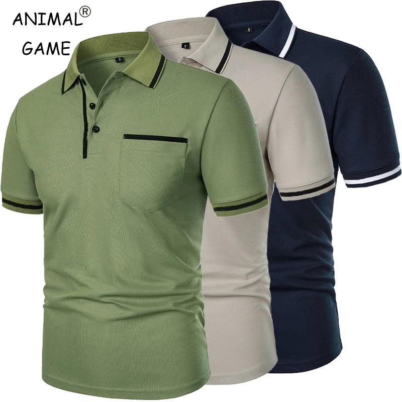 New Men's Polo Shirts Solid Color