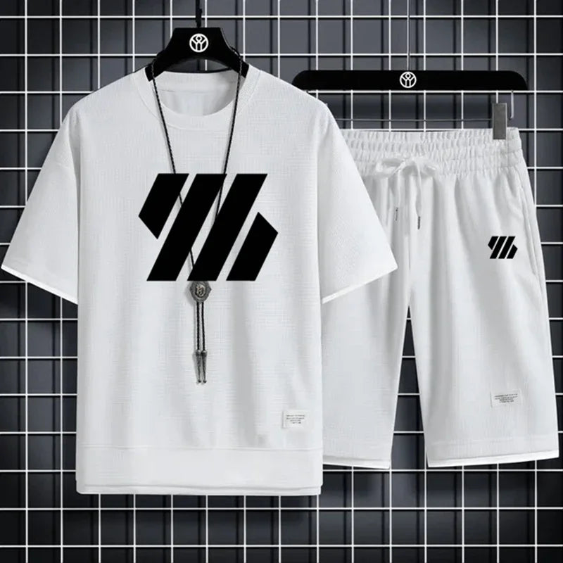 Mens Sports Suit T-Shirt and Shorts Set