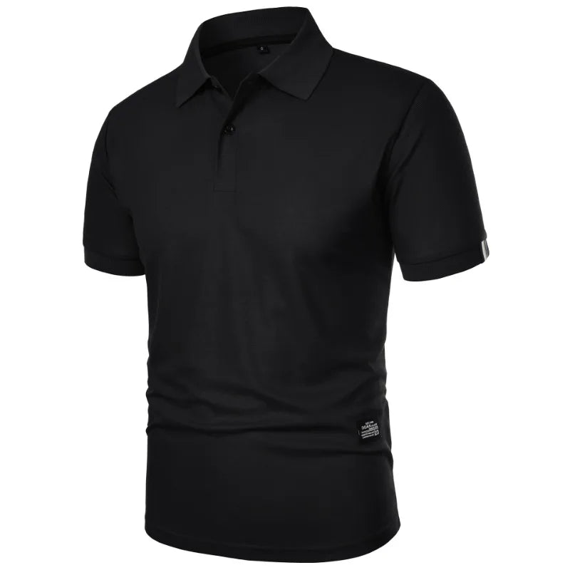 New Solid Color Polo Shirt Men's