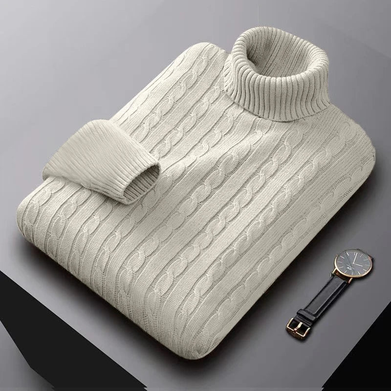 Turtleneck Knitted Pullover Basic twist sweaters