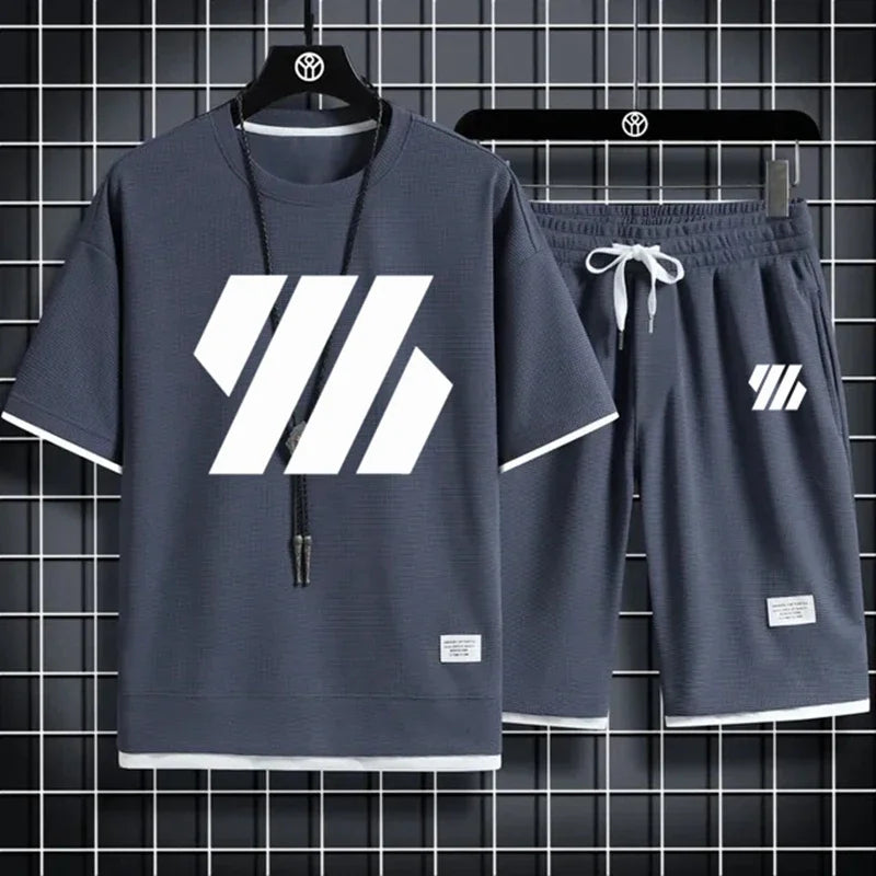 Mens Sports Suit T-Shirt and Shorts Set