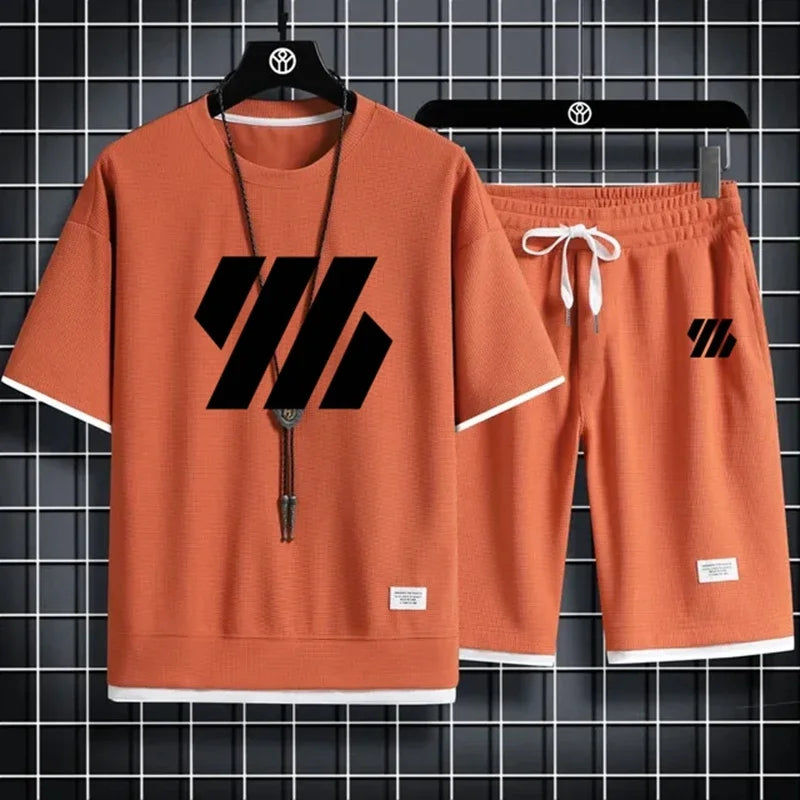 Mens Sports Suit T-Shirt and Shorts Set