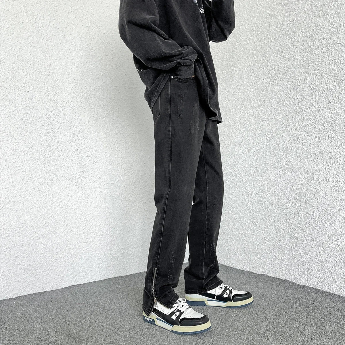 Trouser Straight-leg Denim Pants