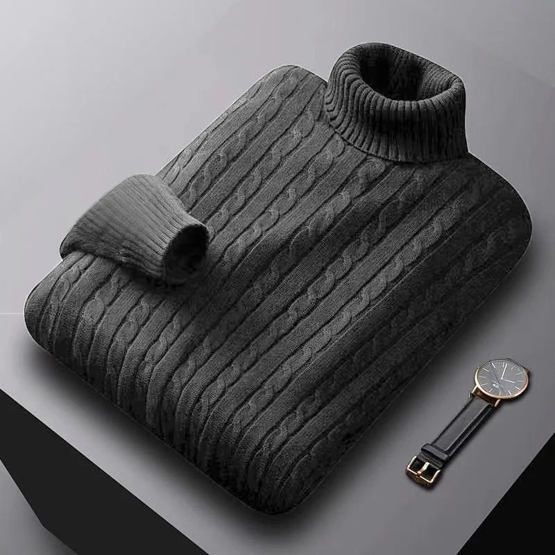 Turtleneck Knitted Pullover Basic twist sweaters