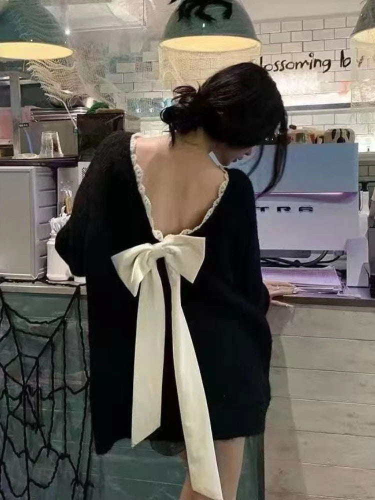 Female Sweet Lace Japanese Y2k Winter Slim Jumper