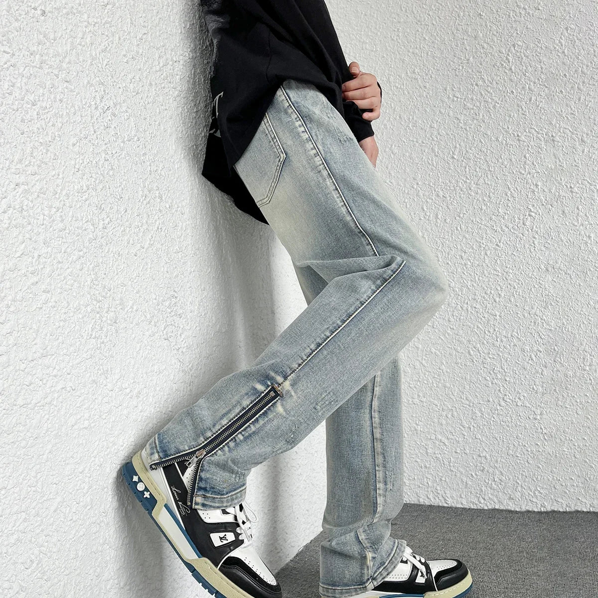 Trouser Straight-leg Denim Pants