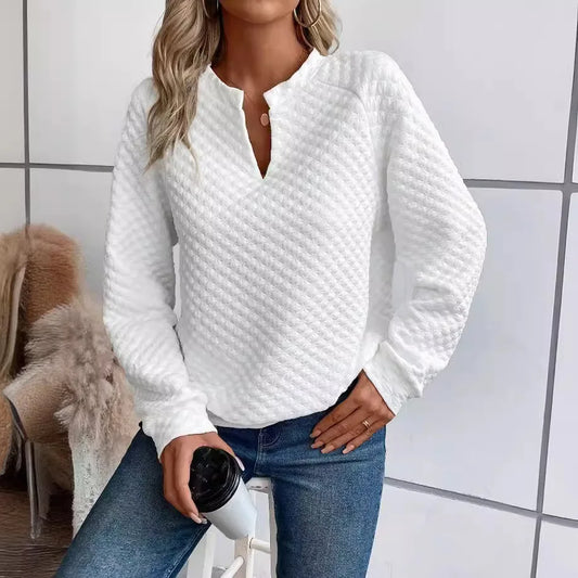 Women Sweatshirt V-Neck Pullover