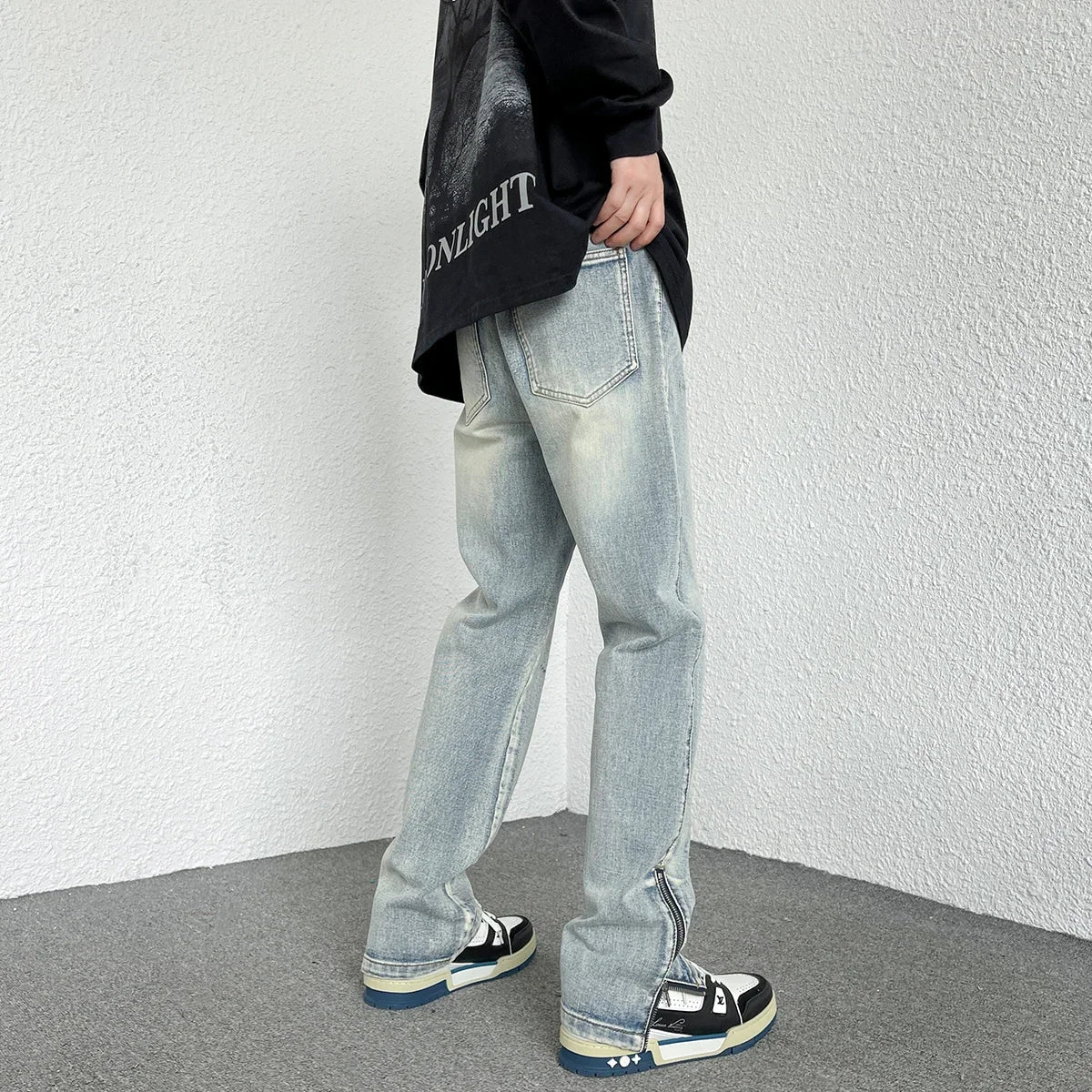 Trouser Straight-leg Denim Pants