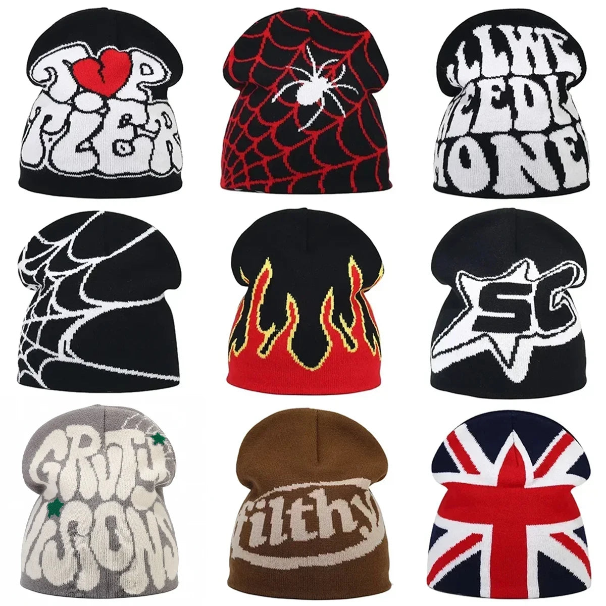 Y2K Beanies Gorras Hombre Skullcap