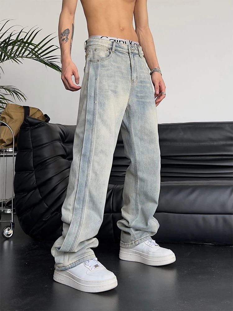 Jeans for Men Loose Light Blue Baggy