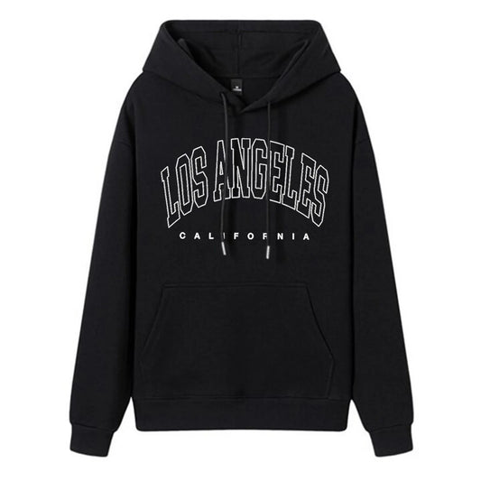 LOS ANGELES Printed Hooded Pullover Long-Sleeve